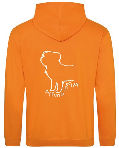 Unisex Affenpinscher Pullover Hoodie Orange Crush (White)