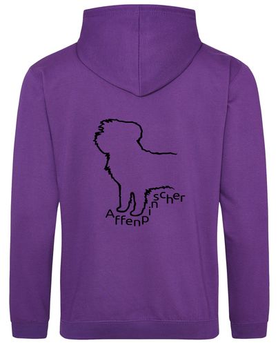 Unisex Affenpinscher Pullover Hoodie Purple (Black)