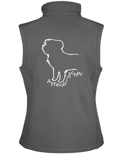 Unisex Affenpinscher Softshell Gilet Charcoal (White)