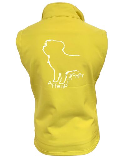 Female Affenpinscher Softshell Jacket Yellow (White)