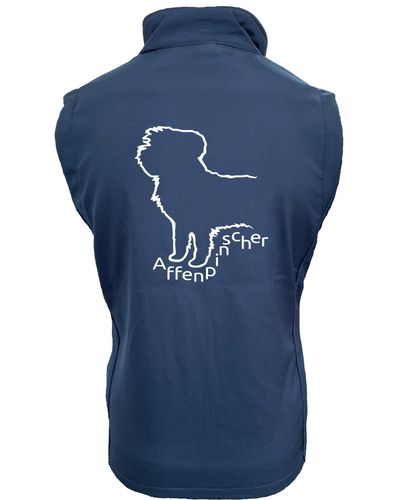 Unisex Affenpinscher Softshell Jacket Navy Royal (White)