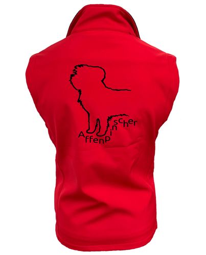 Unisex Affenpinscher Softshell Jacket Red (Black)