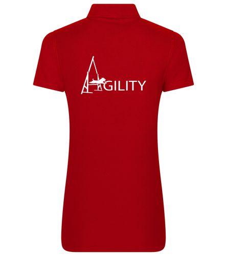 Female Agility Polo Shirt Red (White)