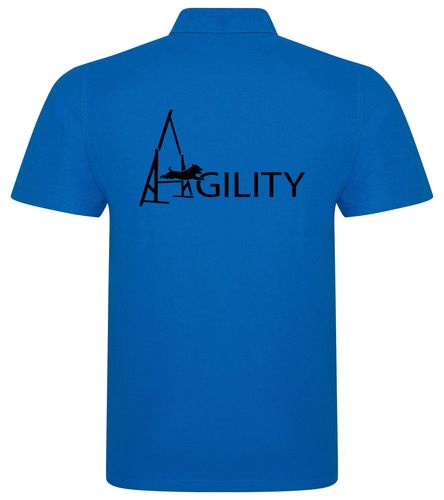 Unisex Agility Polo Shirt Sapphire Blue (Black)