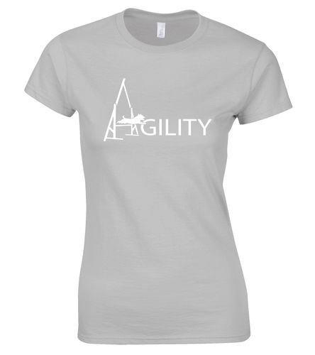 Female Agility Roundneck T-Shirt Sports Grey (White)