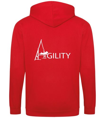 Unisex Agility Zipped Hoodie Red (White)