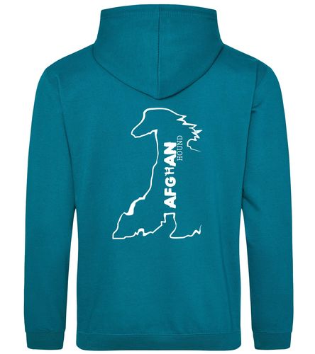 Unisex Afghan Hound Pullover Hoodie Jade (White)