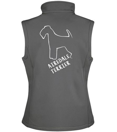 Unisex Airedale Terrier Softshell Jacket Charcoal (White)