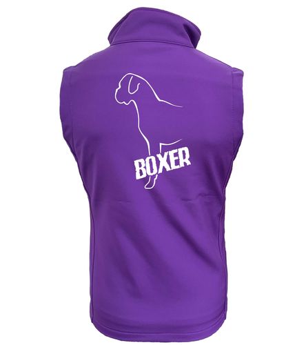 Unisex Boxer Ear Drop Softshell Gilet Purple (White)