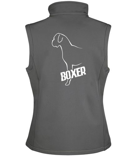 Unisex Boxer Ear Drop Softshell Jacket Charcoal (White)