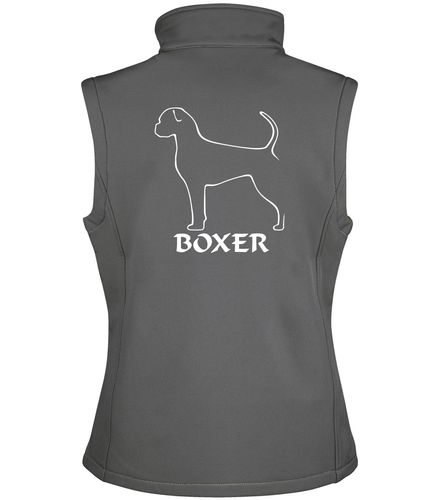 Unisex Boxer Ear Drop (2) Softshell Jacket Charcoal (White)