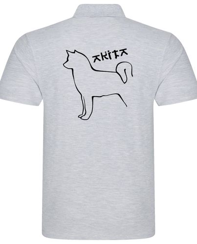 Unisex Akita Polo Shirt Heather Grey (Black)