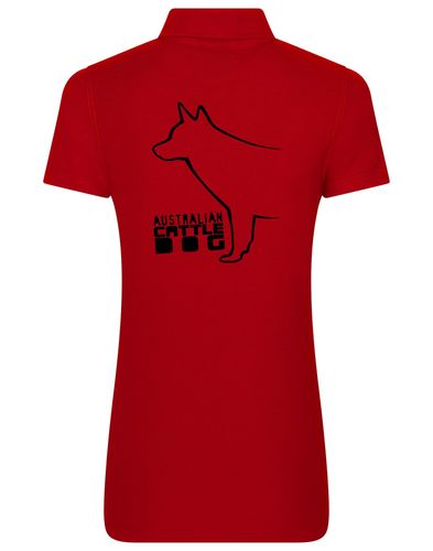 Female Australian Cattle Dog Polo Shirt Red (Black)