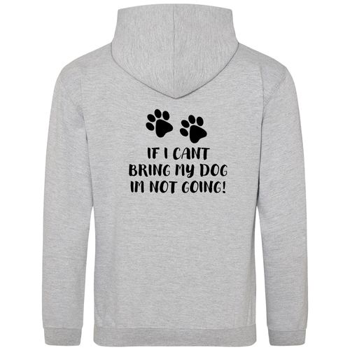 Heather Grey Pullover Hoodies with "If I Can't Take My Dog" Black Print - Agility Lifestyle Collection