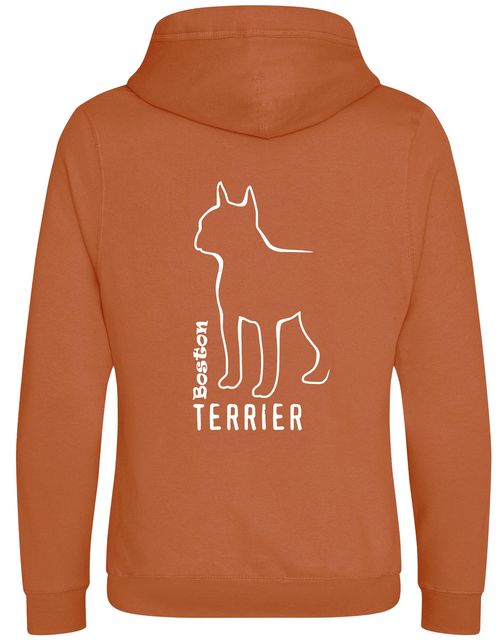 Unisex Crossneck Pullover Hoodie with Boston Terrier Dog Breed Design