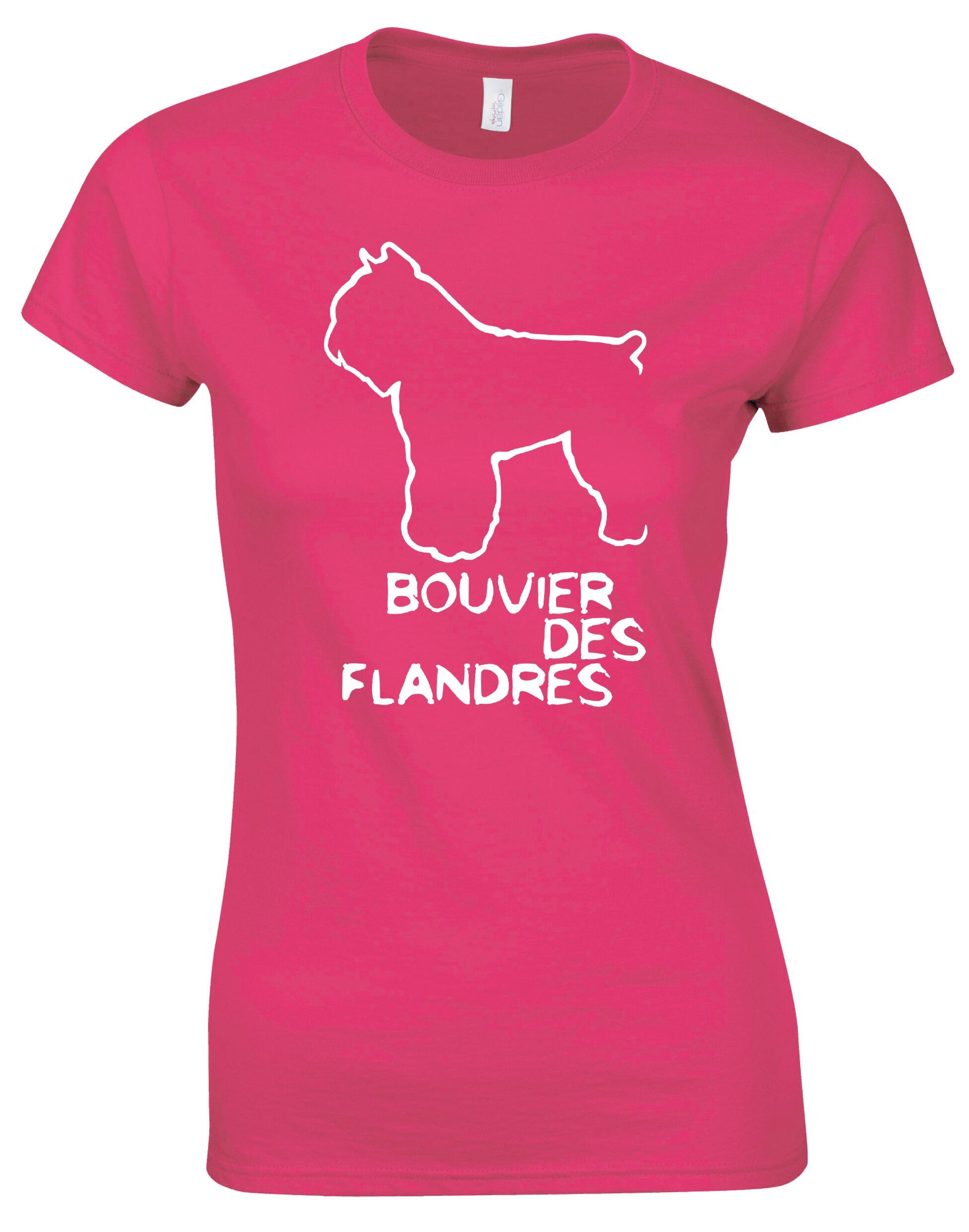 Female Roundneck T-shirt with Bouvier des Flandres Dog Breed Design – Stylish Comfort for Every Dog Lover