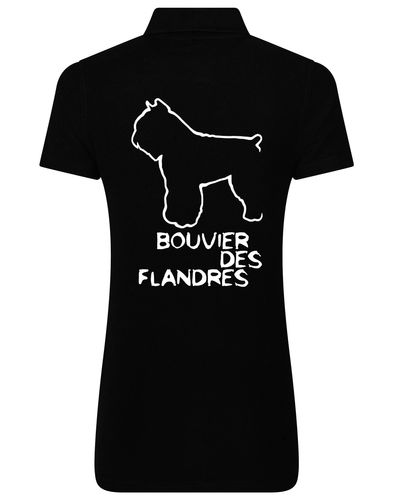 Women’s Cotton Polo with Bouvier des Flandres Dog Breed Design – For Bouvier des Flandres Enthusiasts