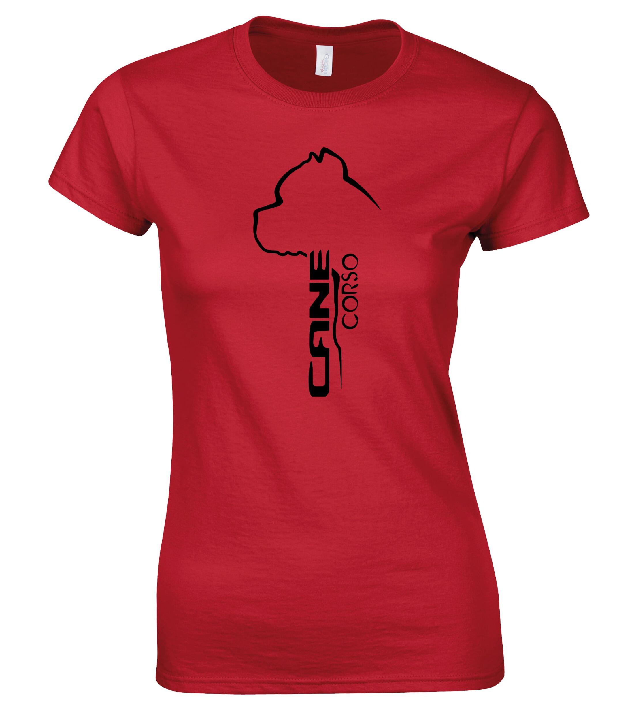 Female Roundneck T-shirt with Cane Corso Dog Breed Design – Style for Every Dog Lover