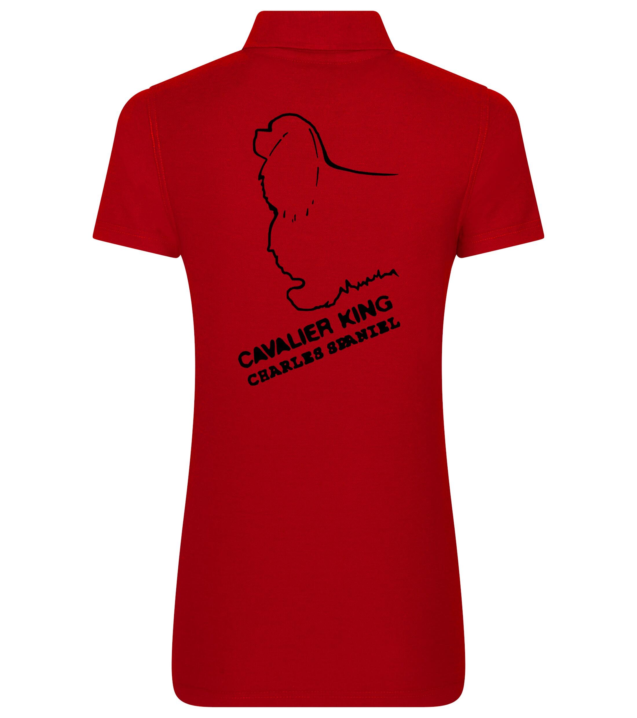 Women’s Cotton Polo with Cavalier King Charles Spaniel Dog Breed Design – A Must for Cavalier Enthusiasts