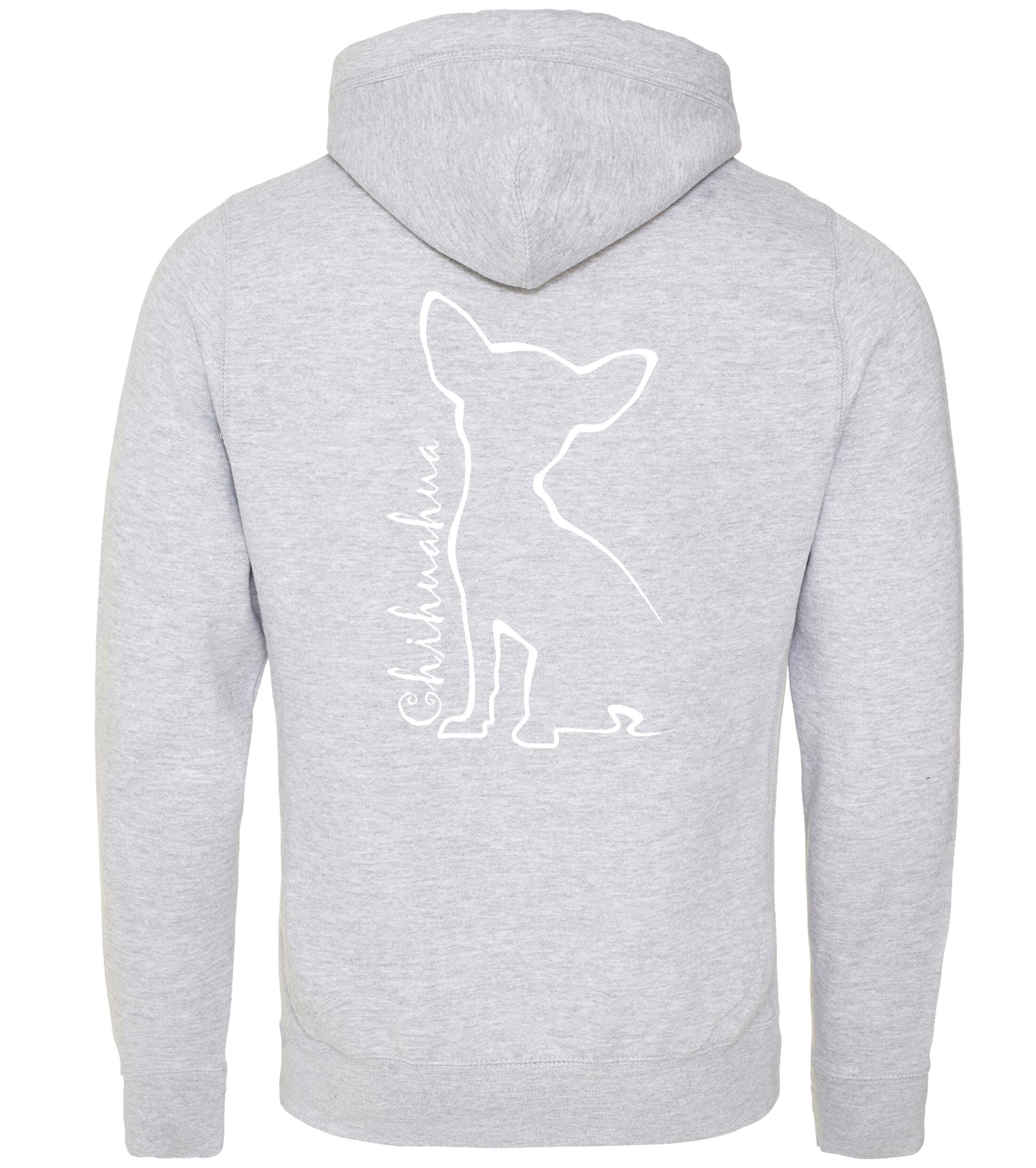 Unisex Crossneck Pullover Hoodie with Chihuahua Outline Design – A Must-Have for Chihuahua Fans