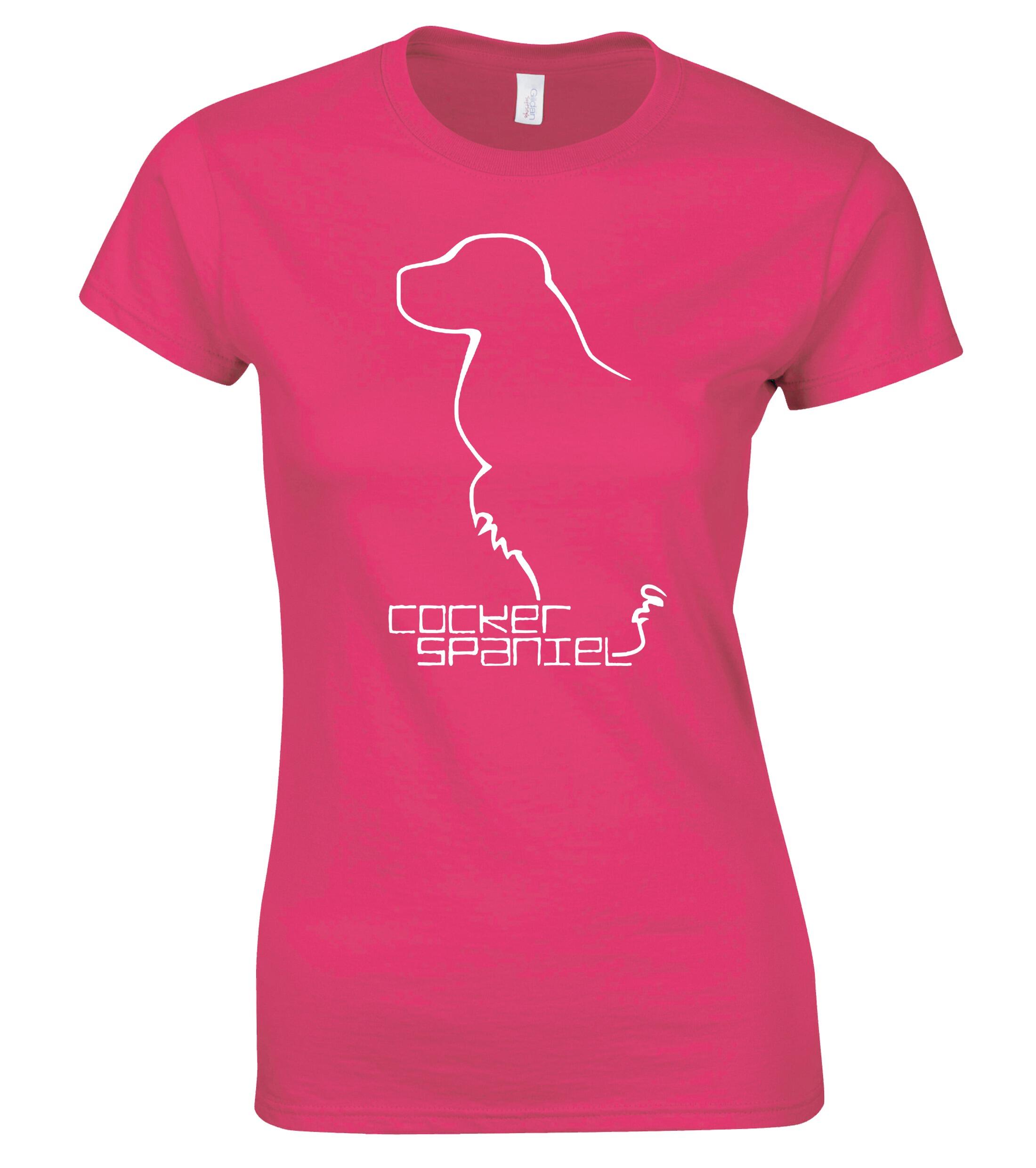 Cocker Spaniel Dog Breed Design Female Roundneck T-shirt – A Must-Have for Every Cocker Spaniel Fan