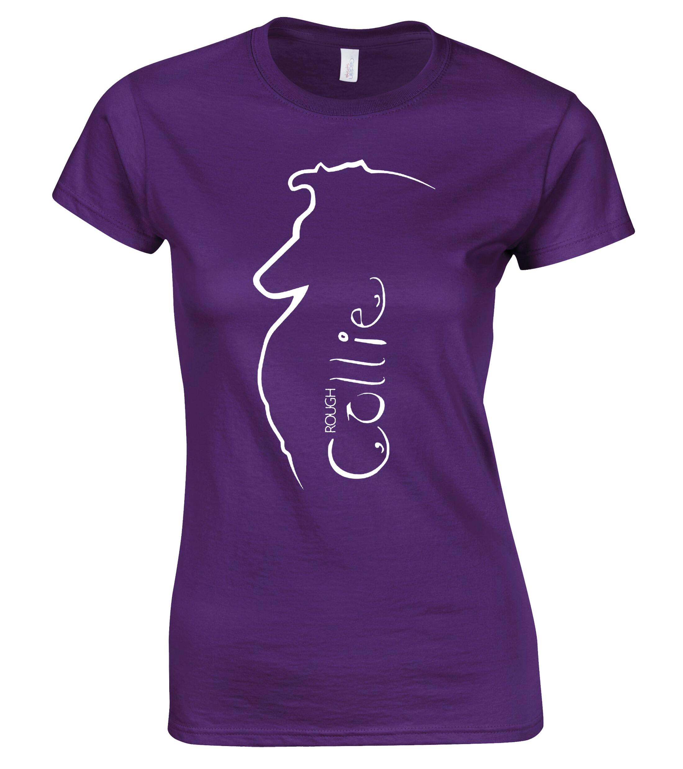 Female Roundneck T-Shirt with Collie (Rough) Dog Breed Design – Perfect for Every Rough Collie Lover