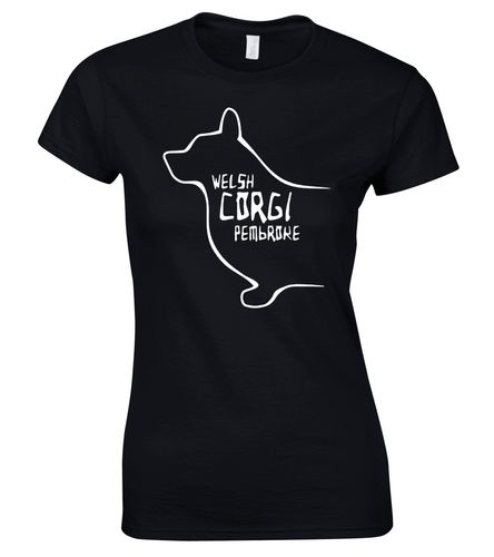 Female Roundneck T-shirt with Corgi Pembroke (Welsh) Dog Breed Design – Perfect for Corgi Enthusiasts