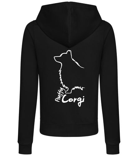 Corgi Fluffy Dog Breed Women’s Zipped Hoodie – Cozy & Perfect for Corgi Fluffy Lovers