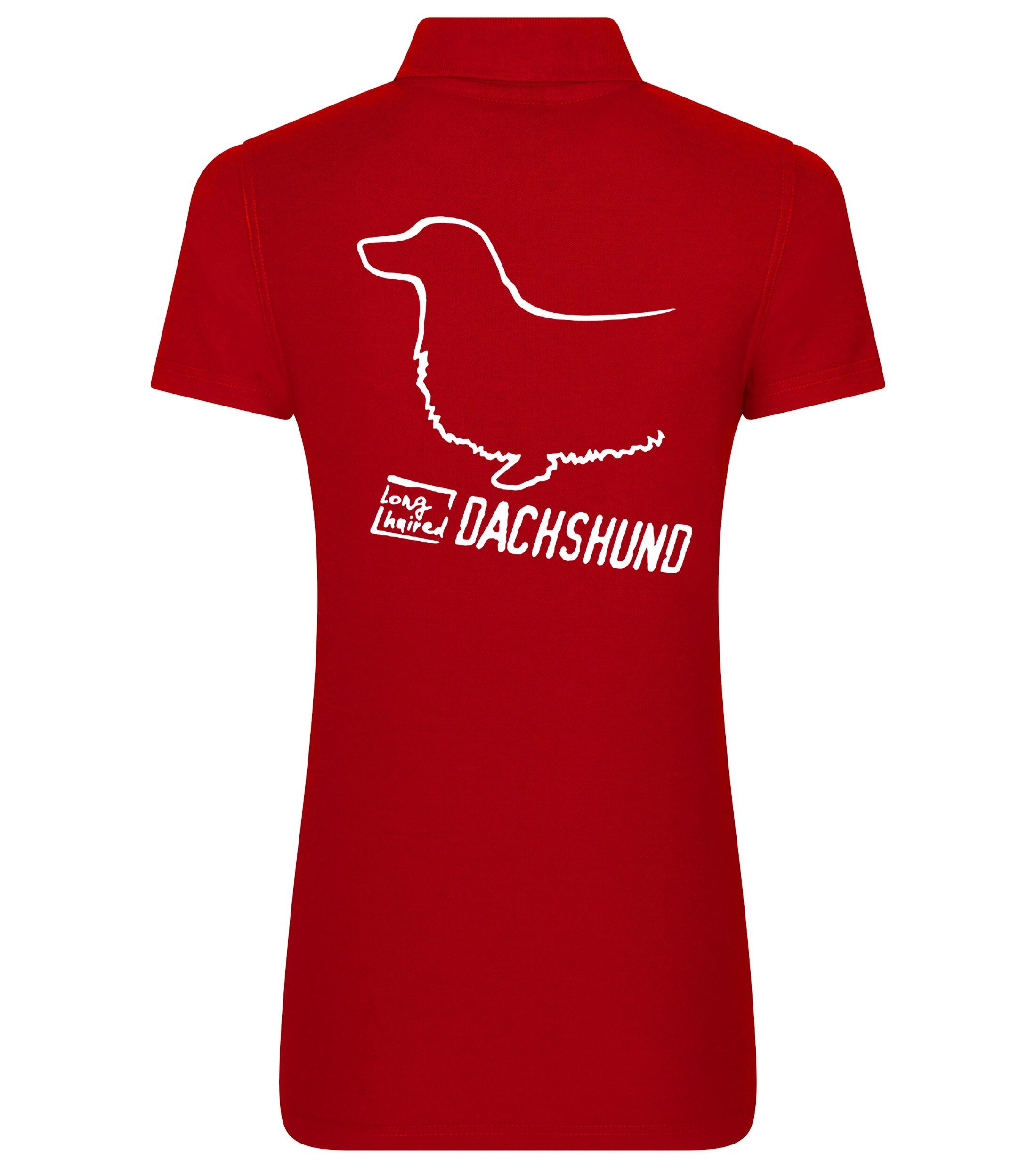 Dachshund (Longhaired) Dog Breed Design Women’s Cotton Polo – Elegance for Dachshund Lovers