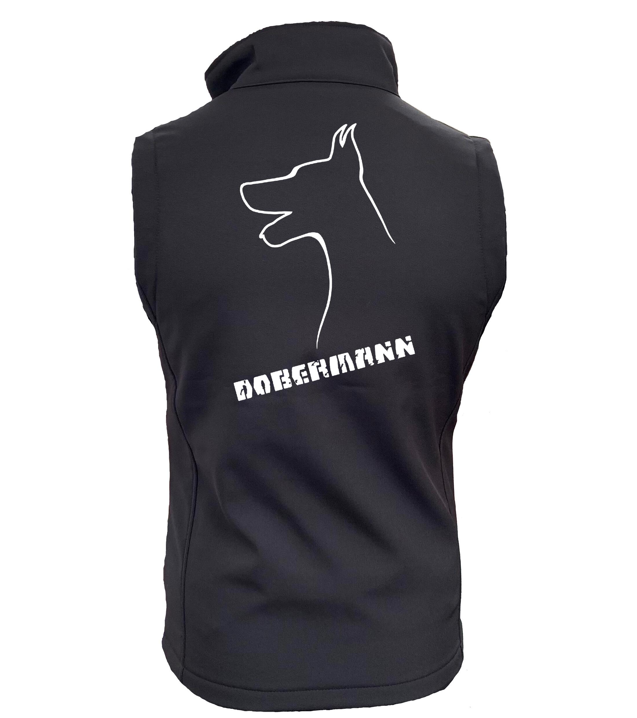 Dobermann (Head) Design Unisex Softshell Gilet – Stylish and Functional Outdoor Wear