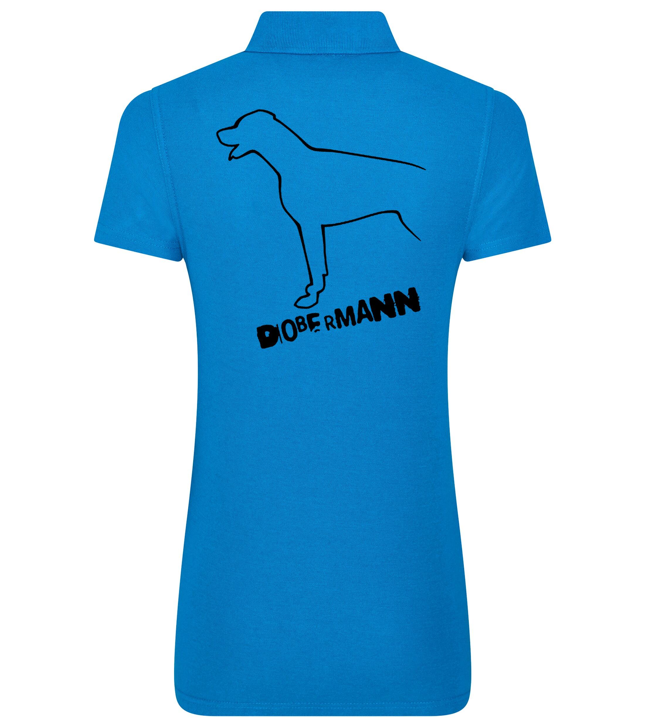 Dobermann (Outline) Women’s Cotton Polo – Timeless Elegance for Dobermann Enthusiasts