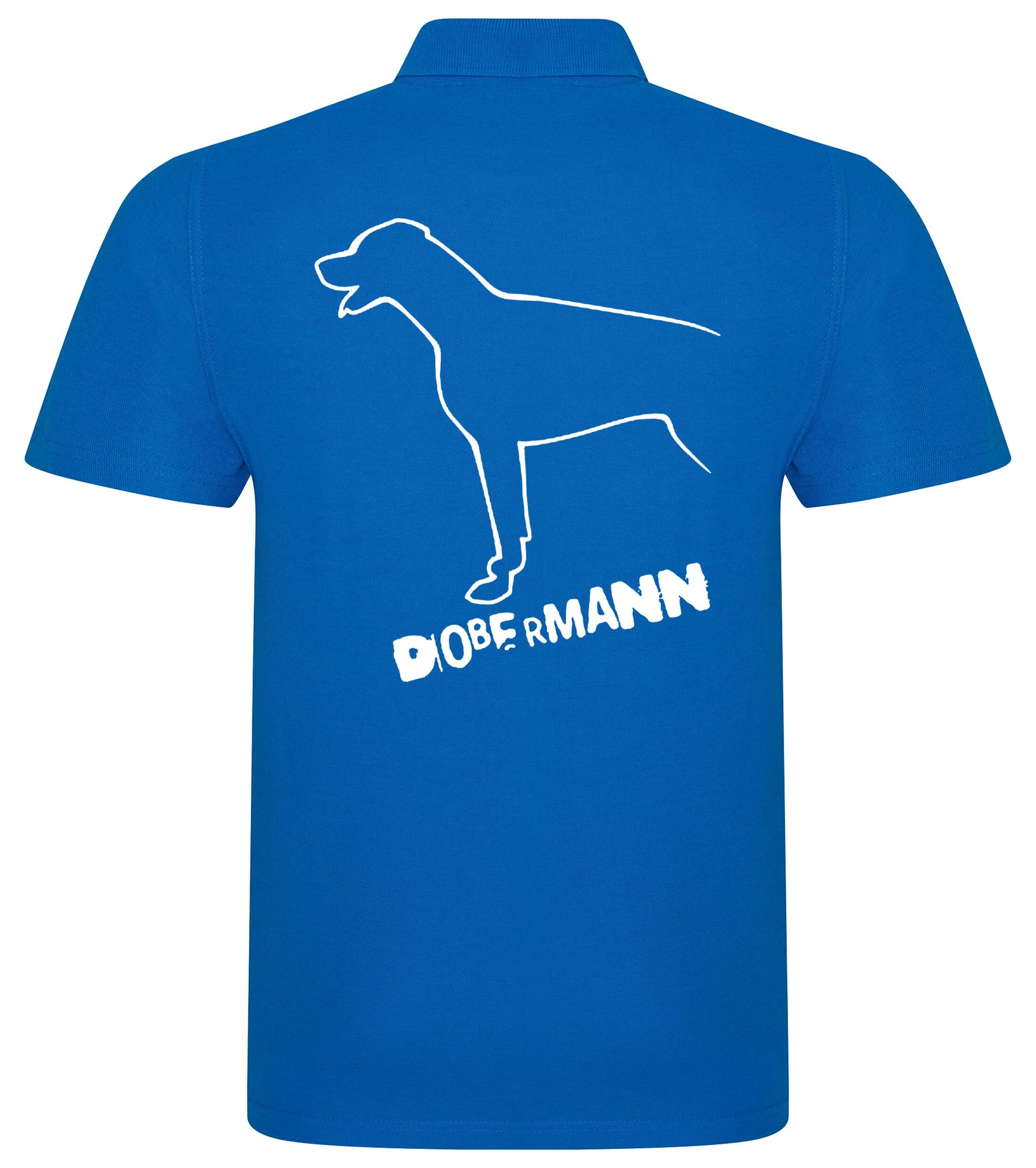 Dobermann (Outline) Unisex Cotton Polo – Classic Style for Dobermann Enthusiasts