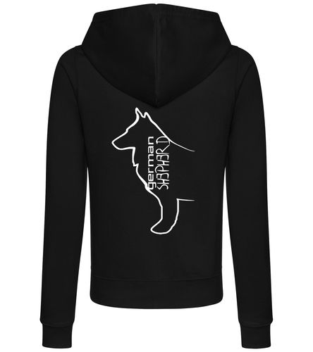 German Shepherd Outline Women’s Zipped Hoodie – Comfort, Style, and German Shepherd Pride