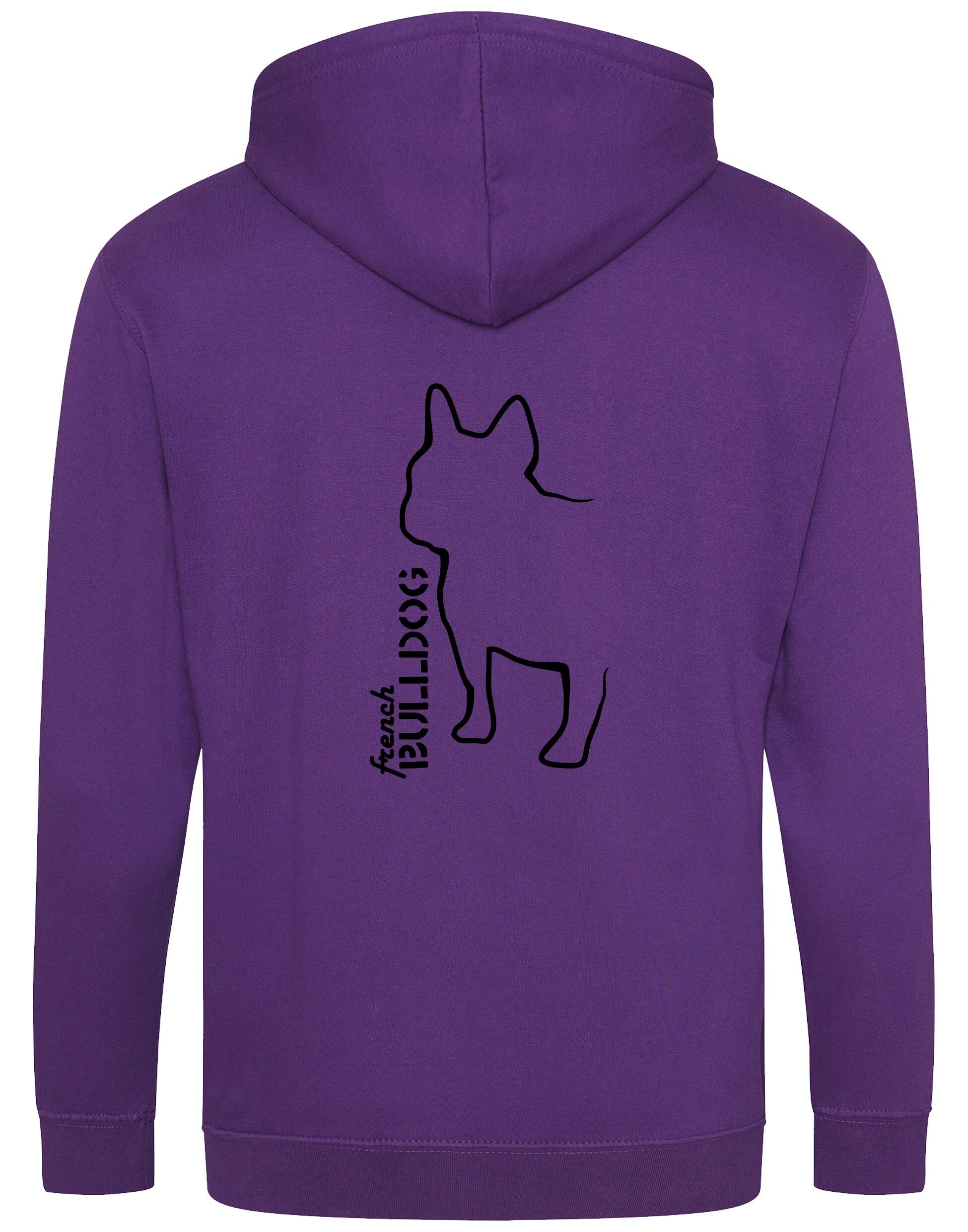 French Bulldog (Outline) Zipped Hoodie – Comfort, Style, and Bulldog Pride
