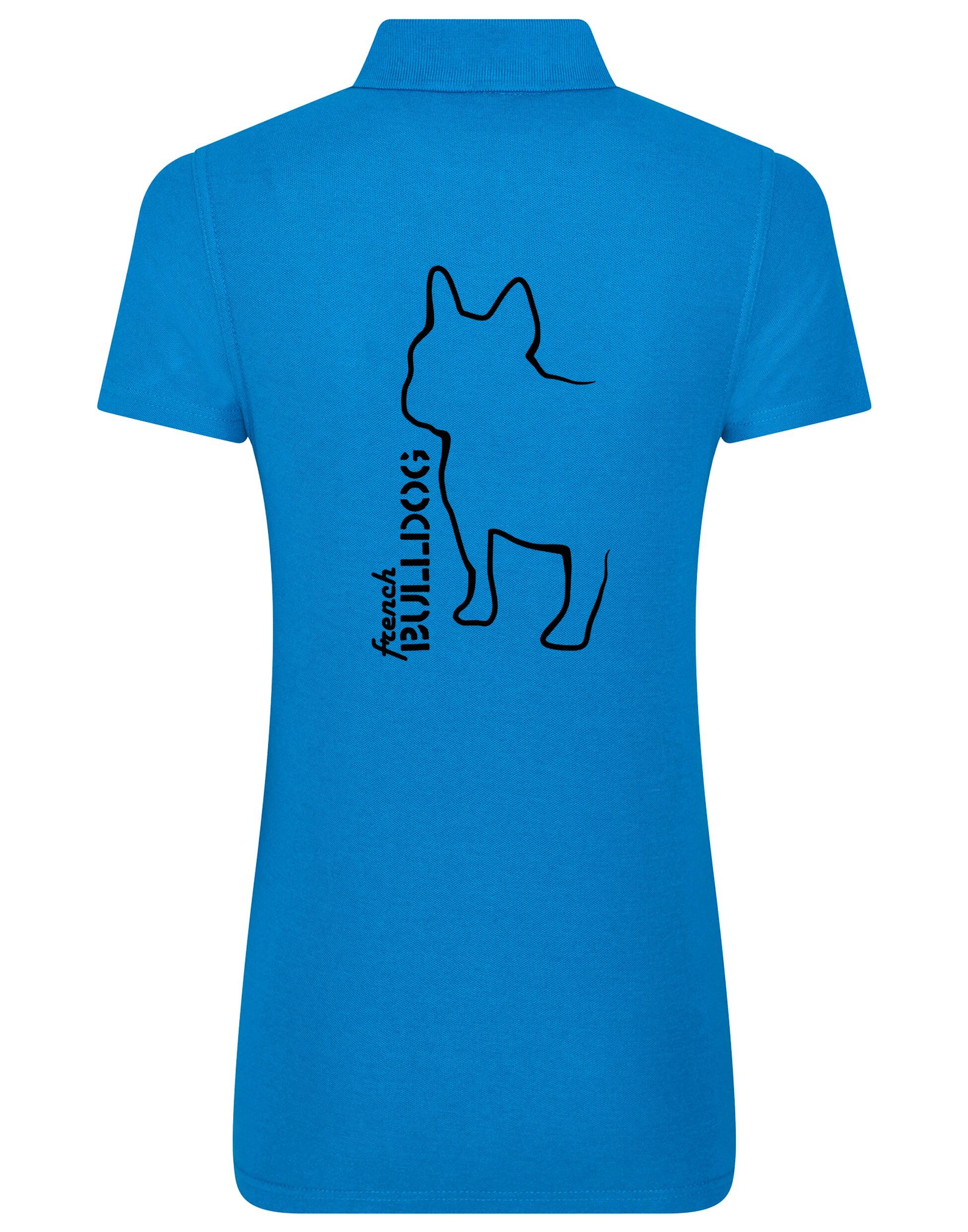 Women’s Cotton Polo with French Bulldog (Outline) Design – Elegance Meets Frenchie Pride