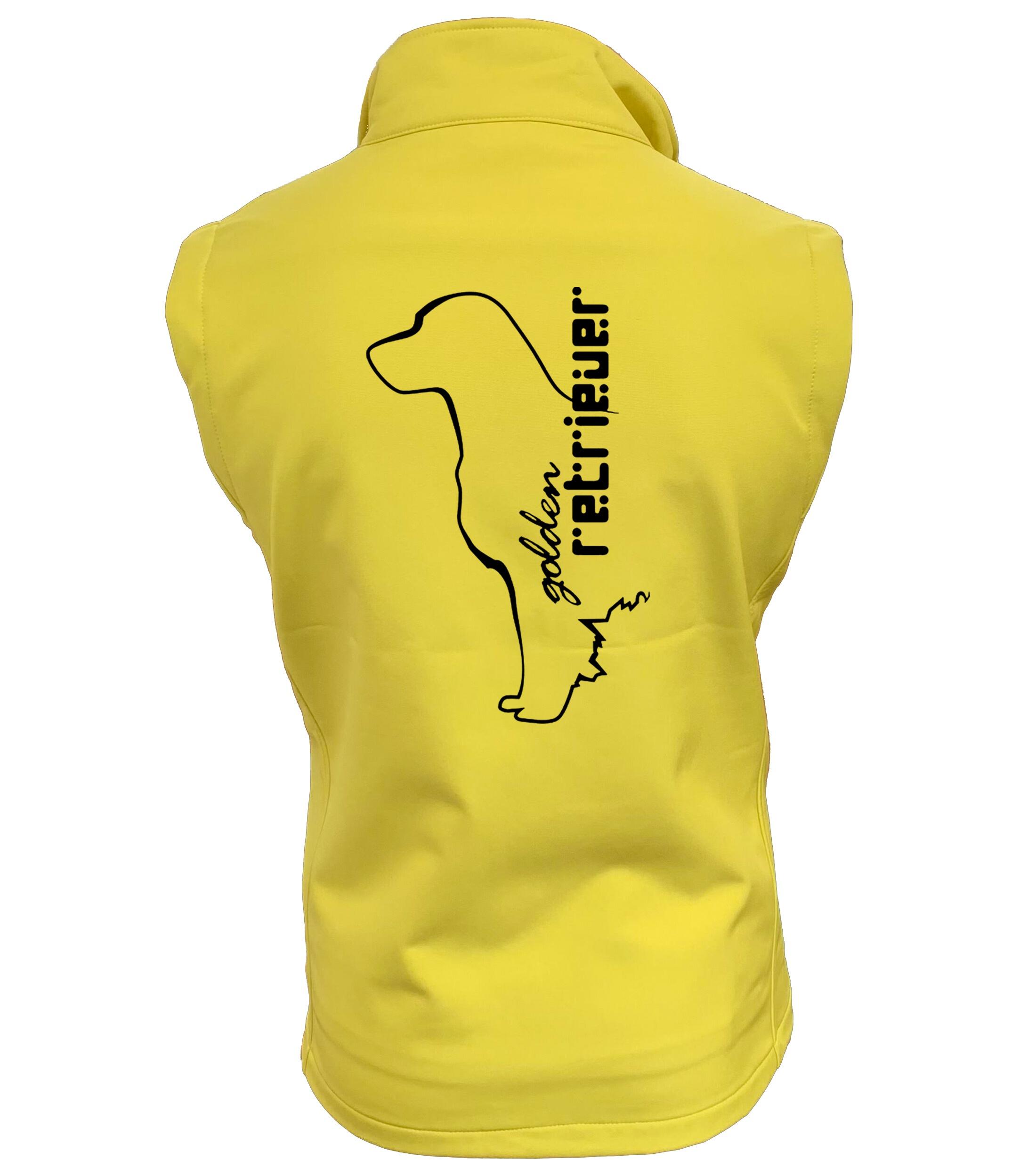 Unisex Softshell Jacket featuring a detailed Golden Retriever design, crafted from water-resistant fabric with a soft fleece lining, offering warmth and comfort for outdoor activities and casual outings.
