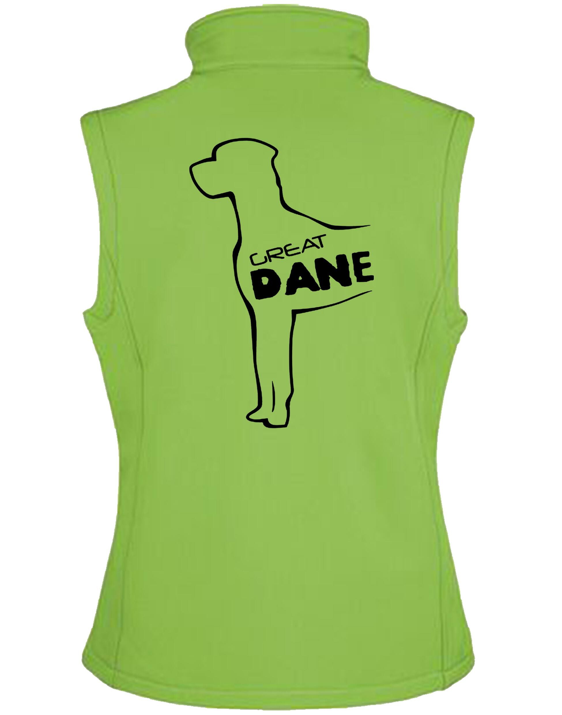 Women’s tailored softshell jacket featuring exclusive Great Dane artwork, crafted from water-resistant fabric with a soft fleece lining for warmth and style.