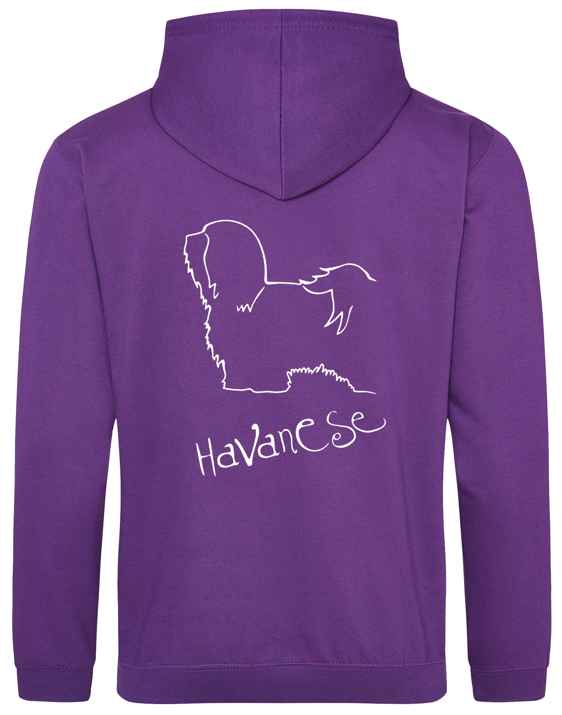 Havanese Pullover Hoodie – Cozy and stylish hoodie featuring exclusive Havanese artwork, paw print details, and customizable options for dog lovers.