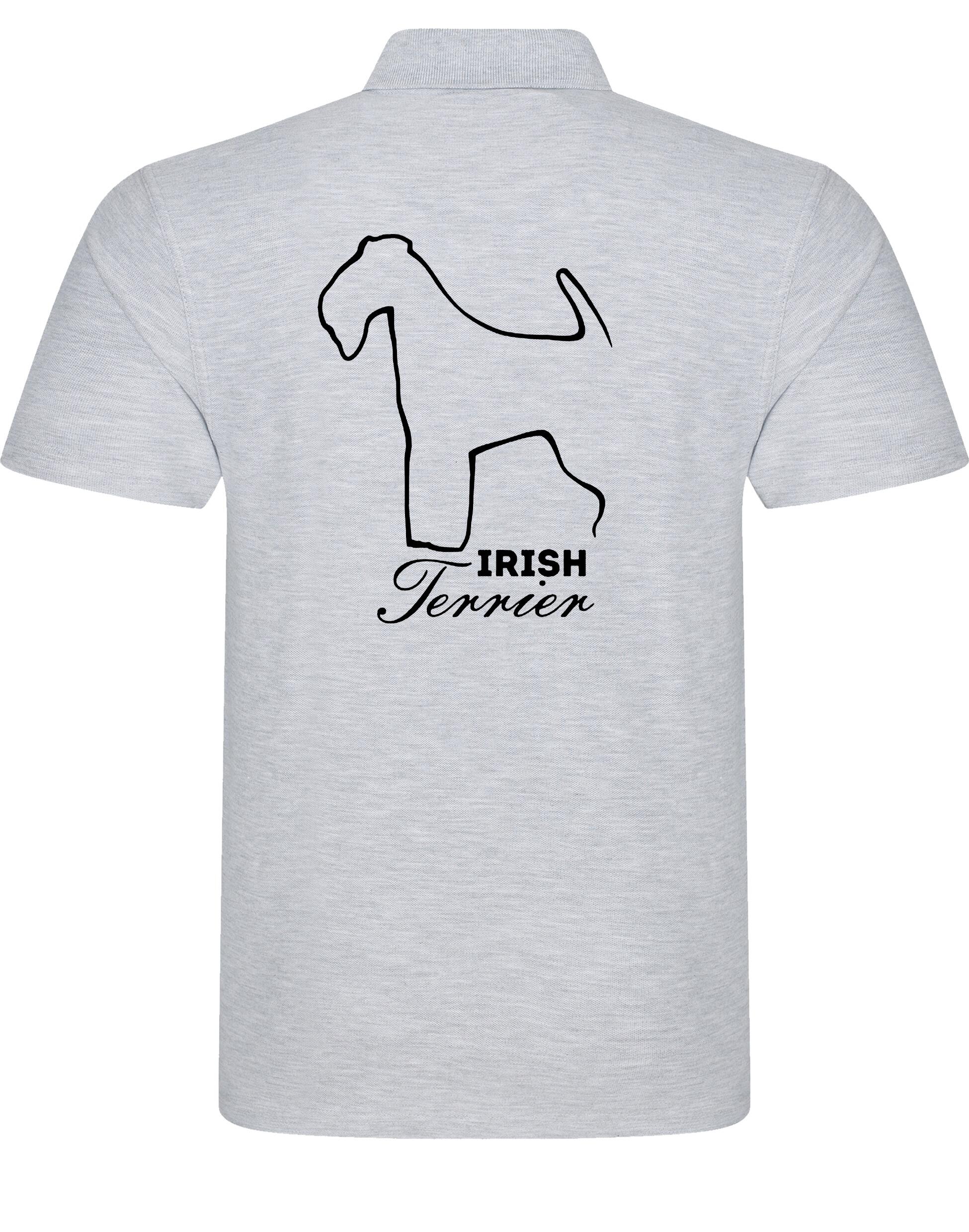 Unisex cotton polo featuring exclusive Irish Terrier design, crafted from soft, breathable cotton for style and comfort.