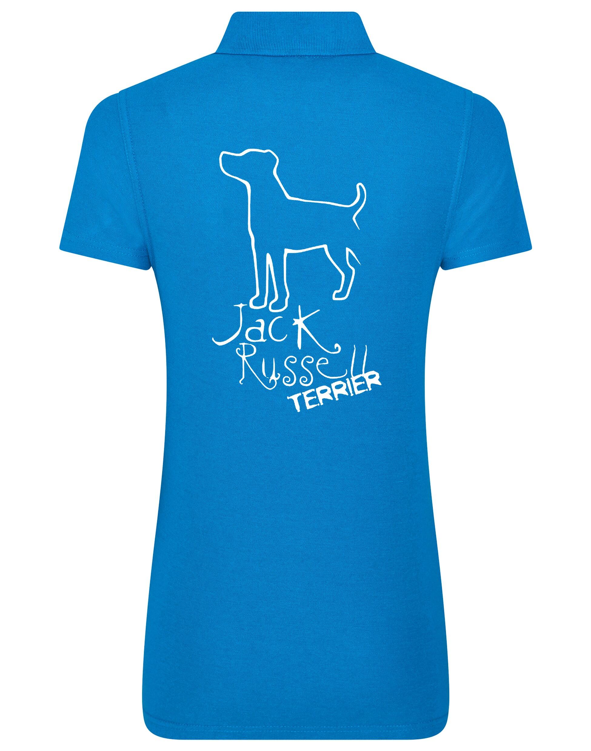 Women’s Cotton Polo featuring exclusive Jack Russell Terrier design, crafted with breathable cotton fabric and tailored for a flattering feminine fit.