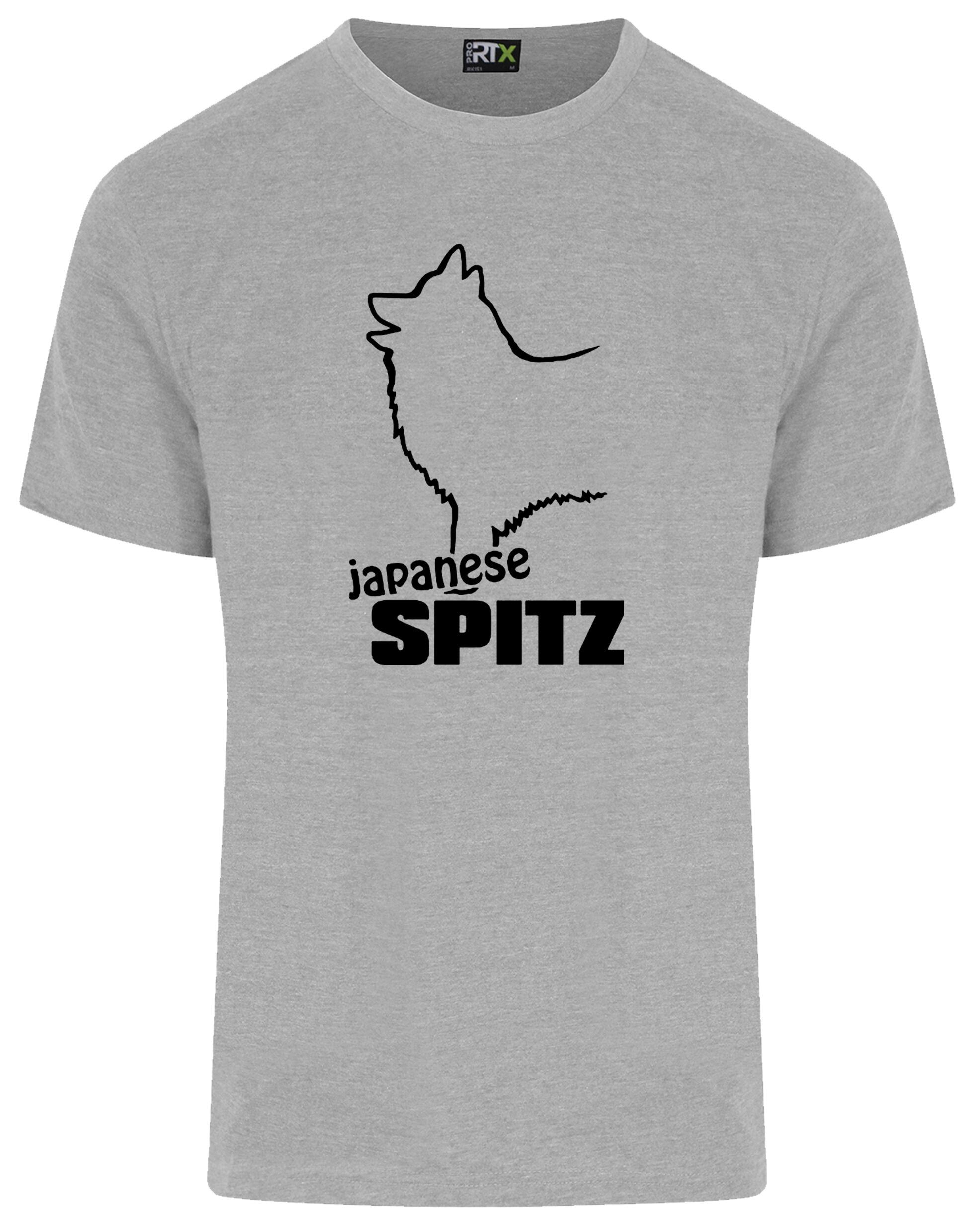 Unisex roundneck T-shirt with exclusive Japanese Spitz artwork, perfect for breed enthusiasts.