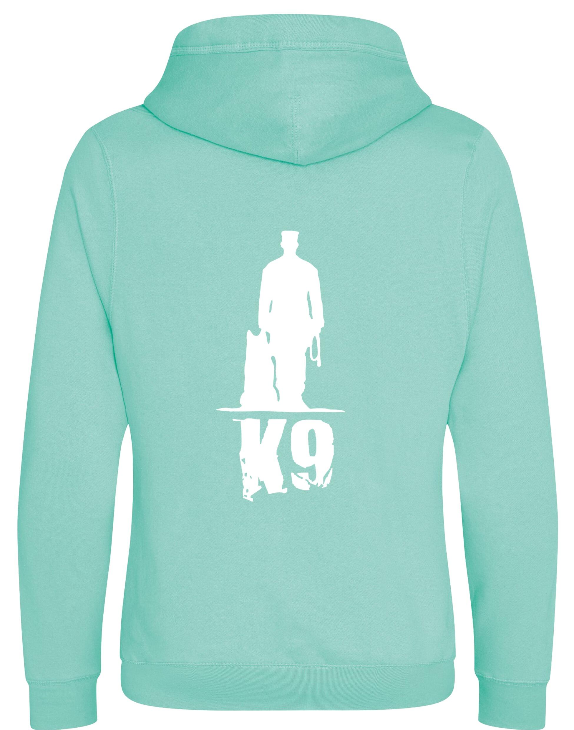 K9 crossneck pullover hoodie with modern design, exclusive artwork, and cozy fleece interior, ideal for dog lovers seeking style and comfort.