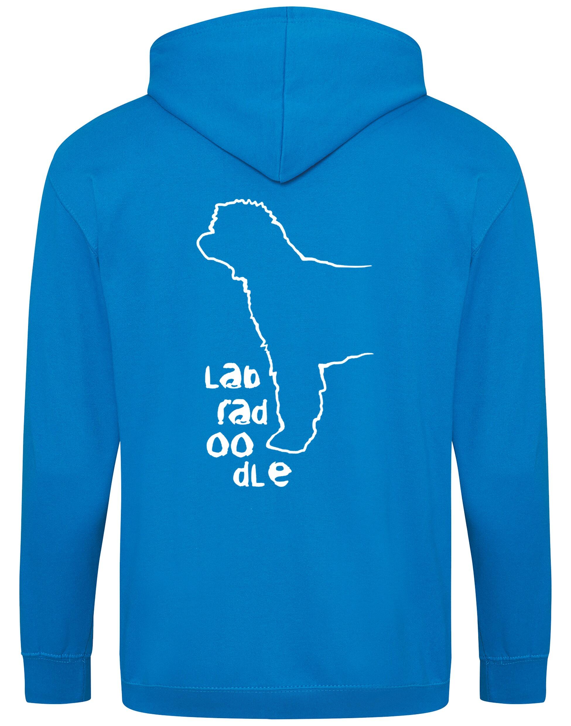 Labradoodle Zipped Hoodie with exclusive breed artwork, personalization options, and practical features for comfort and style.