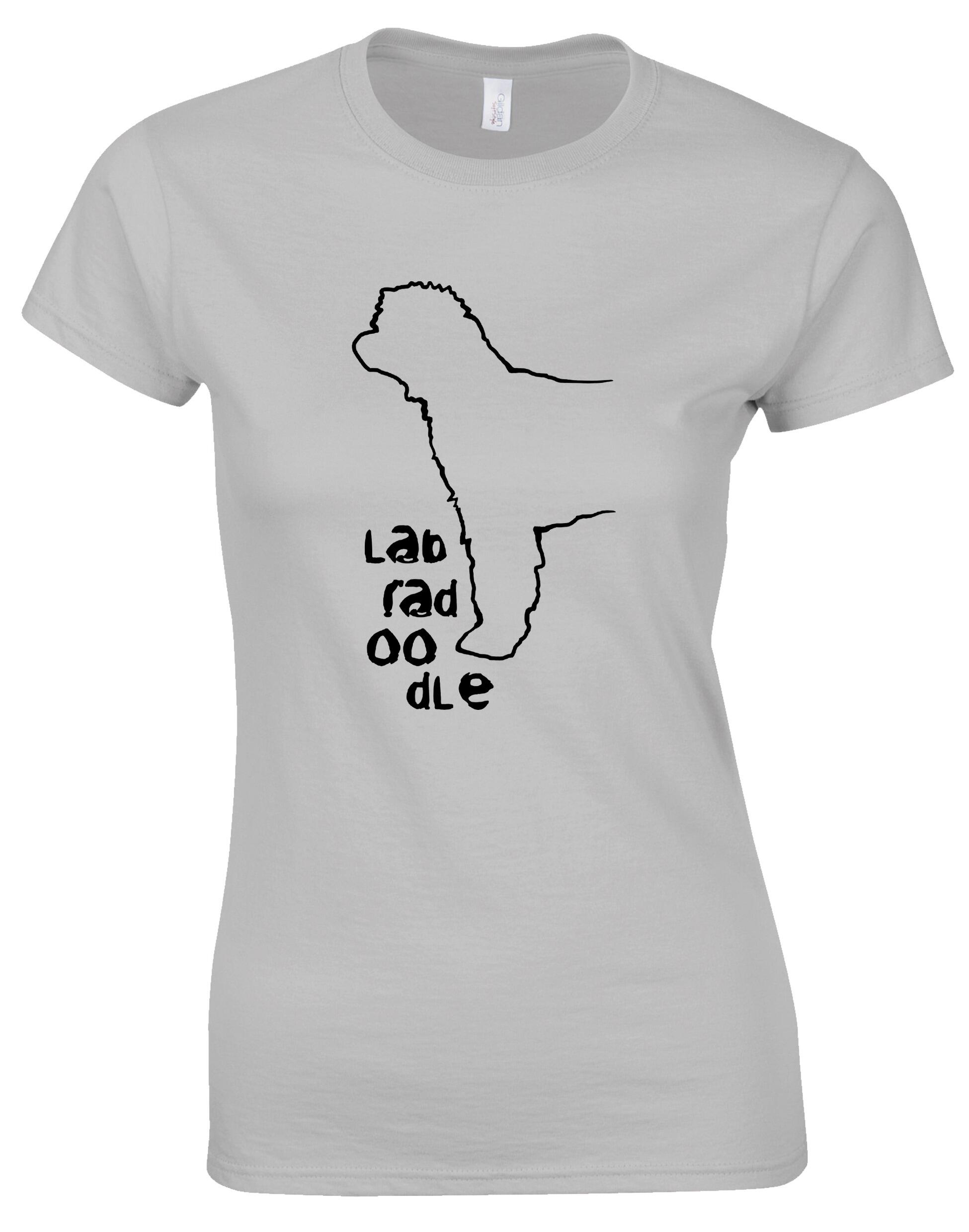 Labradoodle Female Roundneck T-shirt with exclusive breed artwork and breathable cotton fabric.