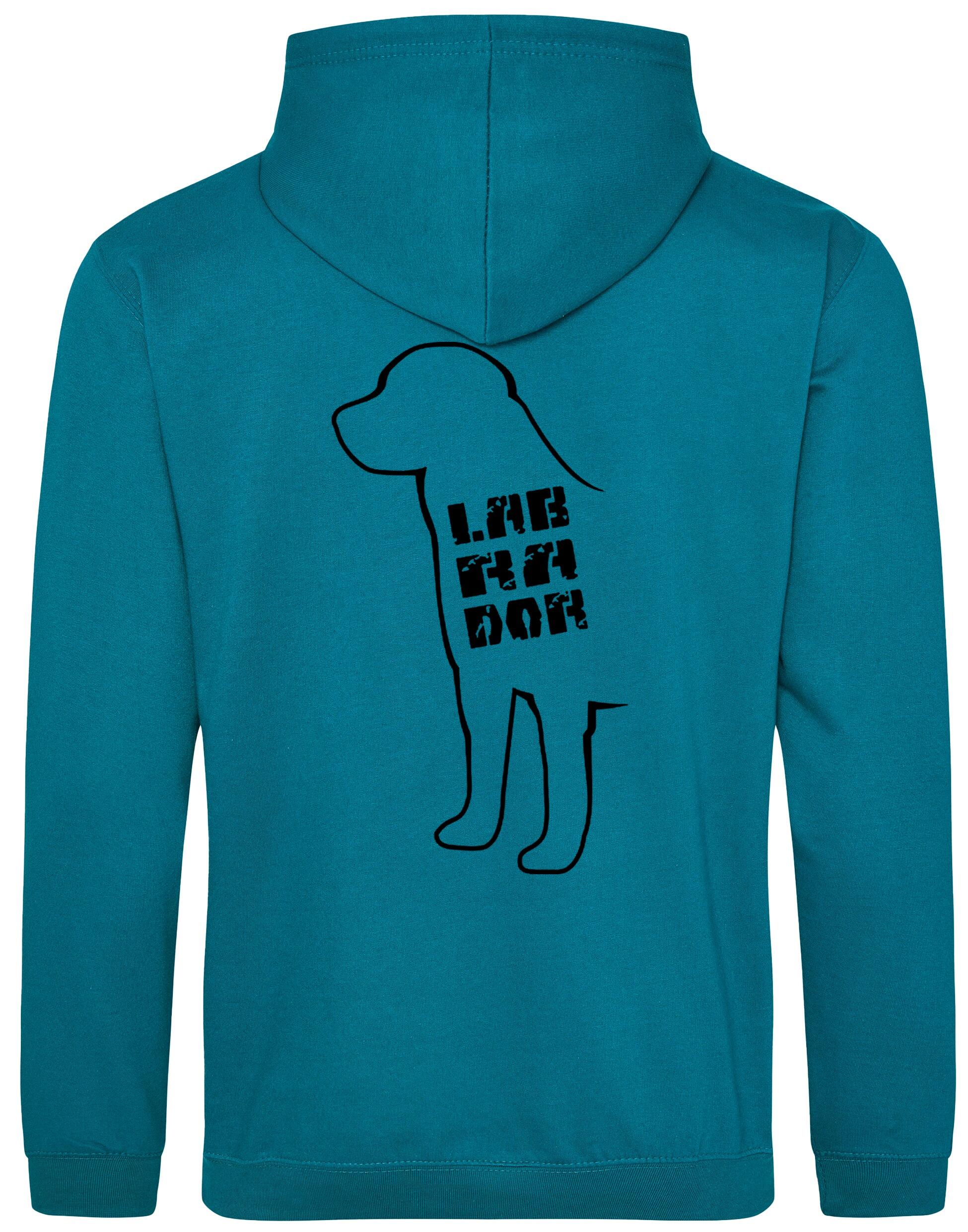 Pullover hoodie featuring exclusive Labrador artwork, crafted with cozy fleece fabric and personalized options for breed enthusiasts.