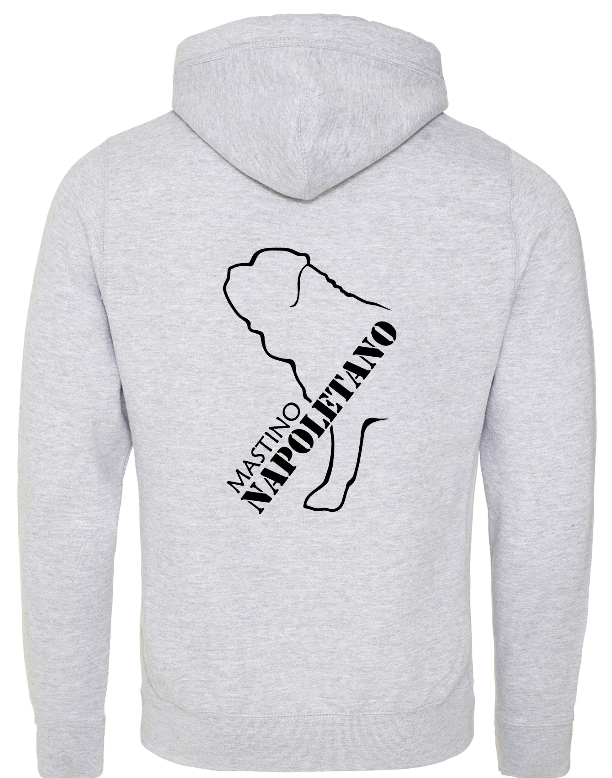 Mastino Napoletano Crossneck Pullover Hoodie with exclusive breed artwork, modern design, and cosy fleece lining for warmth and style.