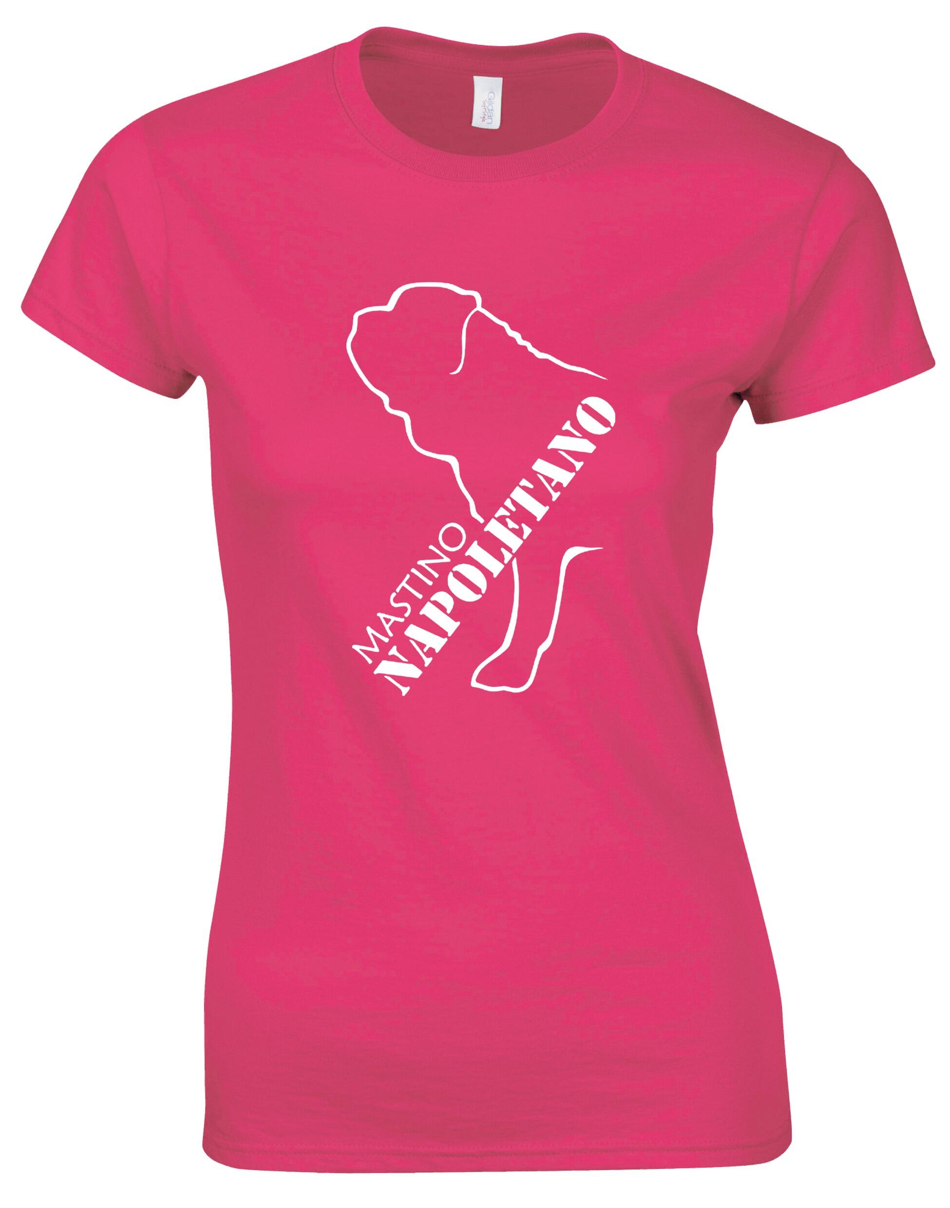Mastino Napoletano Female Roundneck T-shirt with exclusive breed artwork, soft breathable cotton, and a tailored feminine fit.