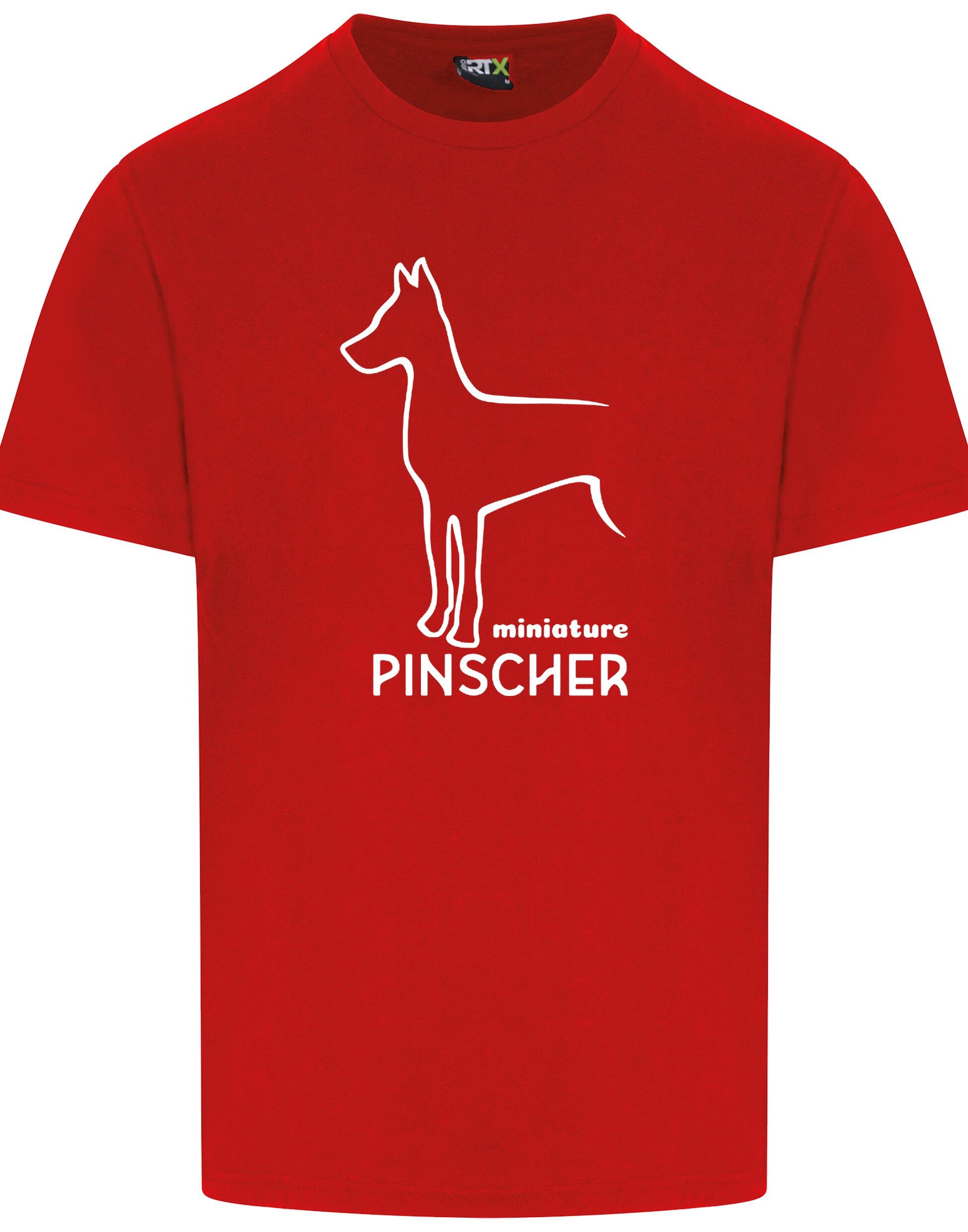 Miniature Pinscher Unisex Roundneck T-shirt with exclusive breed design, soft breathable cotton, and a relaxed fit for all-day comfort.