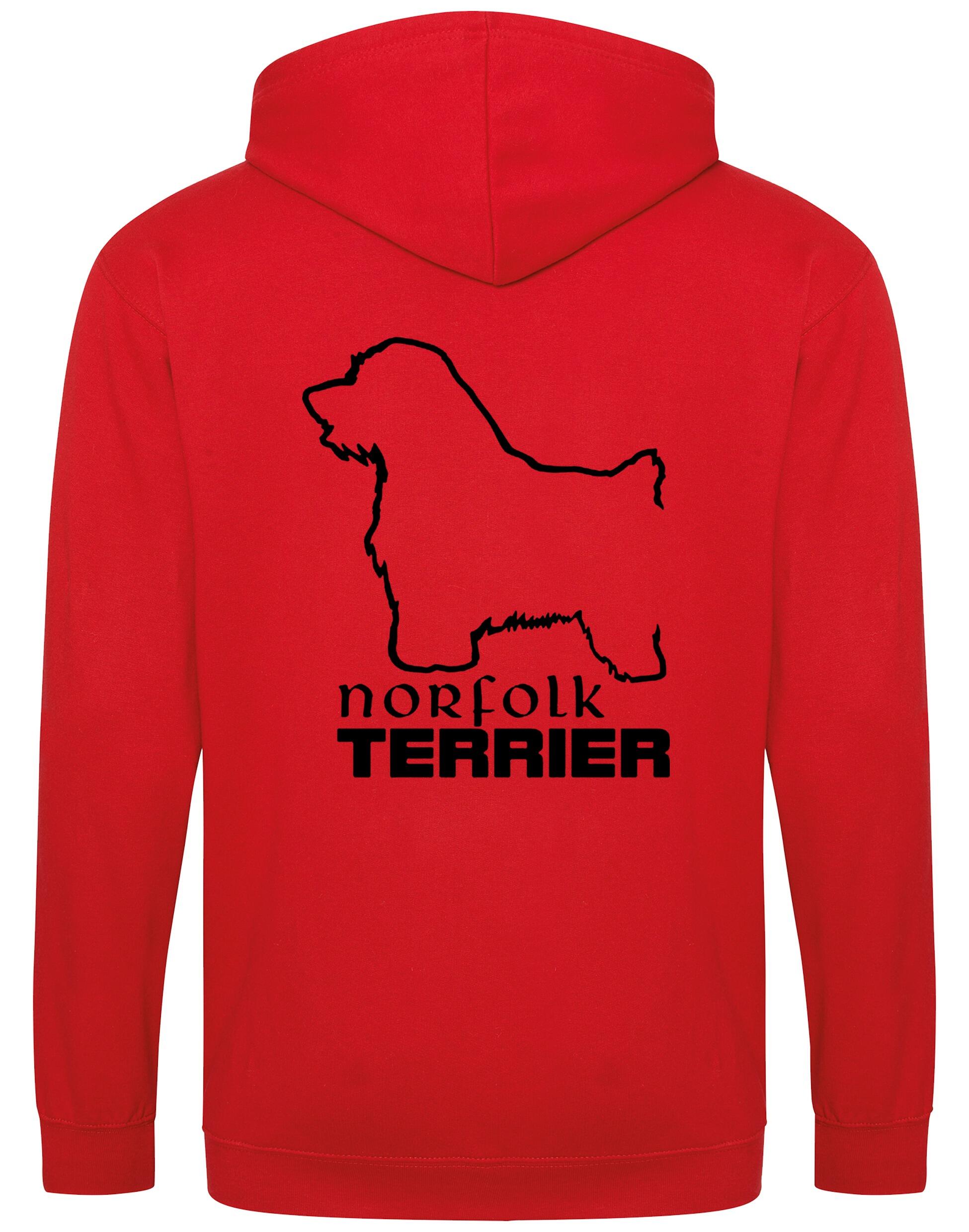 Norfolk Terrier Zipped Hoodie featuring exclusive breed artwork, heavy-blend fleece, full-zip closure, and spacious front pockets. Perfect for Norfolk Terrier lovers seeking warmth, comfort, and style.
