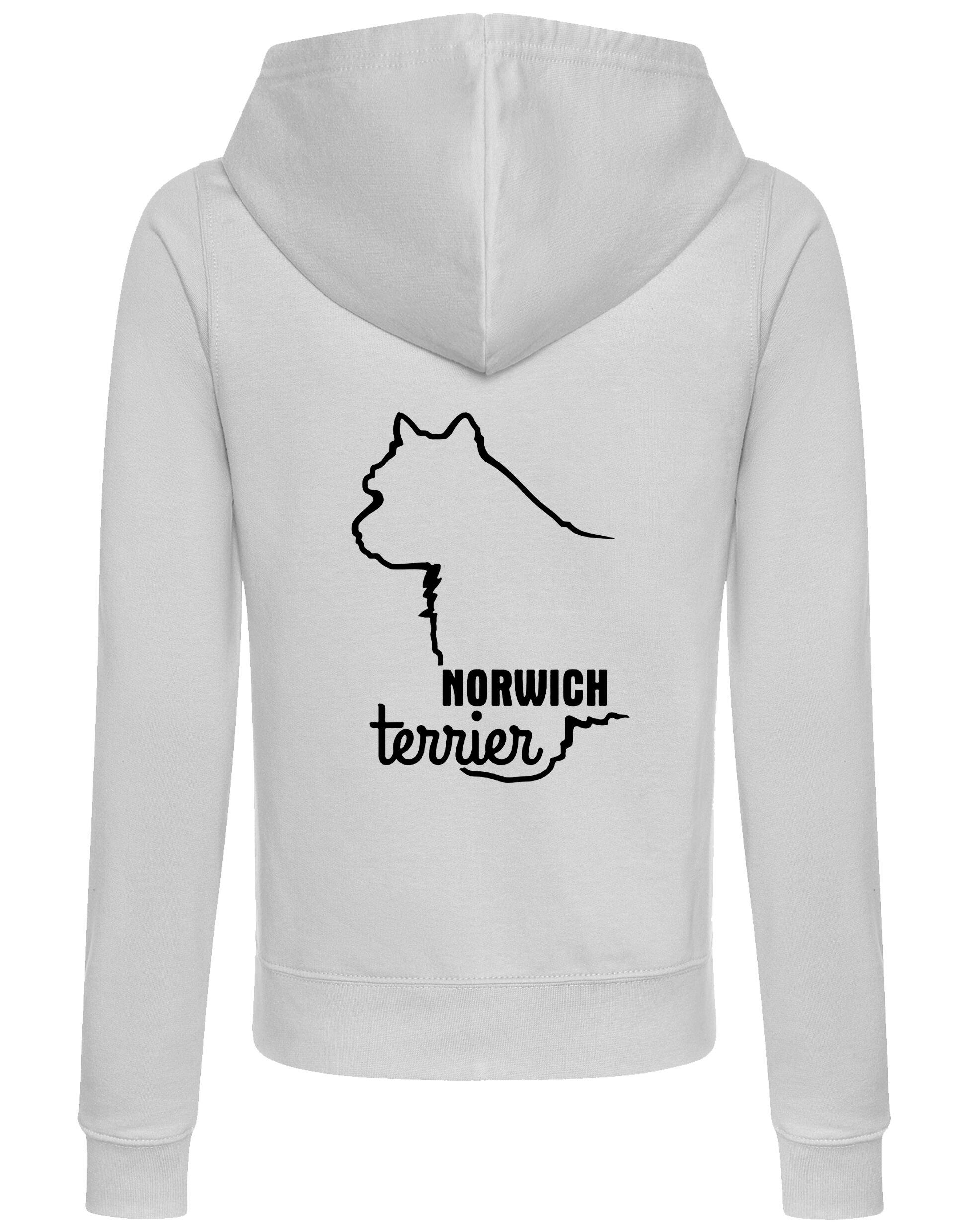 Norwich Terrier Women’s Zipped Hoodie featuring exclusive breed artwork, full-zip closure, soft fabric, and practical front pockets for comfort, style, and functionality. Ideal for Norwich Terrier lovers, dog walkers, and casual wear.
